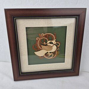 Mini Wooden Swan Laser Cut Framed Picture 8 x 8